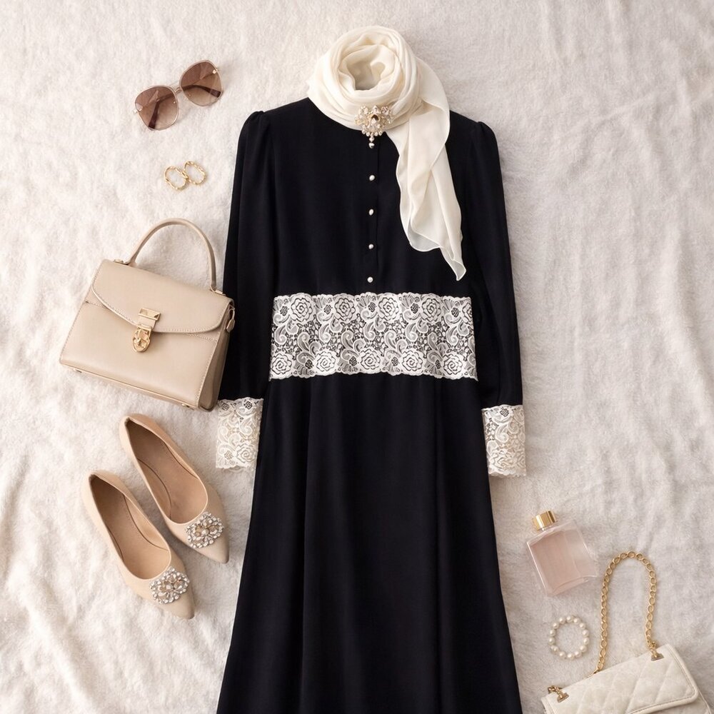 Vintage Lace Black Gown Whimsigoth Cottagecore Dress